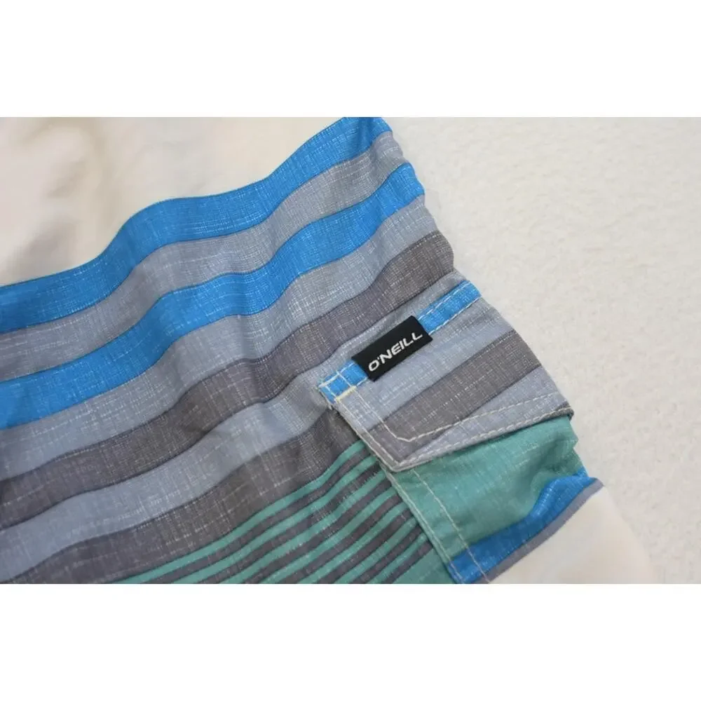 Oneill Cargo Board Shorts Striped Athletic‎ Surf Stretch Mens Size 34